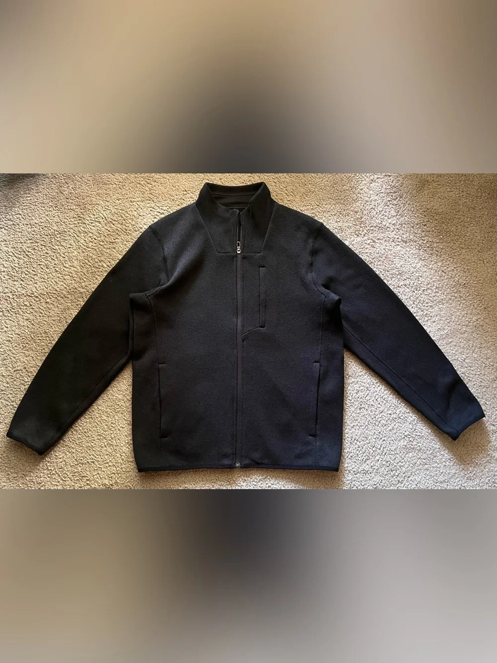 Lululemon Men’s Sojourn Fleece-Lined Knit Jacket Black Size Medium LM3EW9S